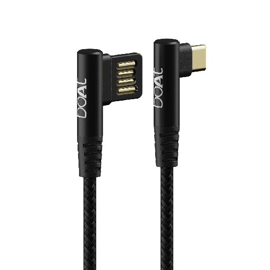 boAt Type C L370 Cable Black, 3A Rapid Charging & 480 Mbps Data Sync